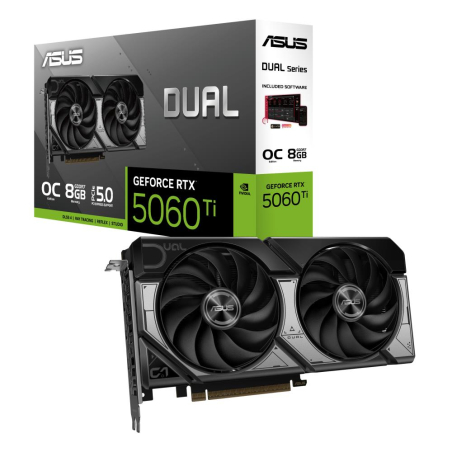 Graphics Card|ASUS|NVIDIA GeForce RTX 5060 Ti|8 GB|GDDR7|128 bit|PCIE 5.0 16x|Dual Slot Fansink|1xHDMI|3xDisplayPort|DUAL-RTX5060TI-O8G|DUAL-RTX5060TI-O8G