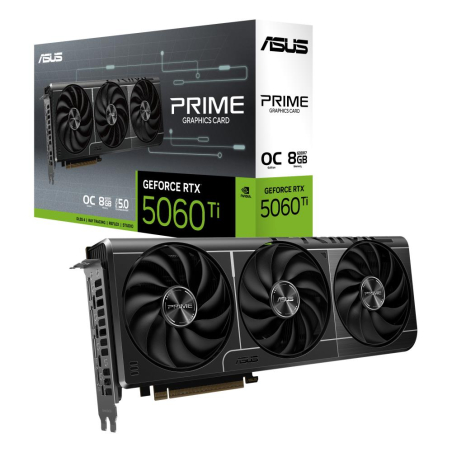 Graphics Card|ASUS|NVIDIA GeForce RTX 5060 Ti|8 GB|GDDR7|128 bit|PCIE 5.0 16x|Triple slot Fansink|1xHDMI|3xDisplayPort|PRIME-RTX5060TI-O8G|PRIME-RTX5060TI-O8G