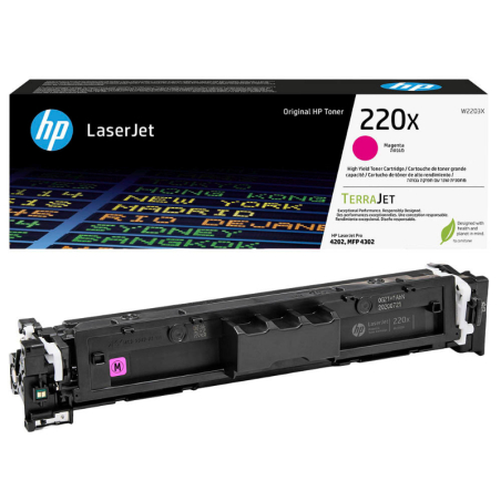 HP 220X High Capacity Magenta Toner Cartridge - BOX DAMAGE - 5500 pages, for HP Color LaserJet Pro 4301, 4302, 4303|W2203X?/PACKAGE