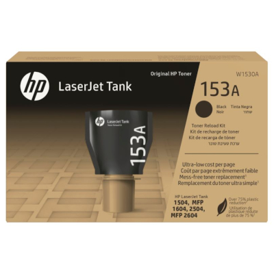 HP 153A Black Toner Reload Kit, 2500 pages, for HP LaserJet Tank|W1530A