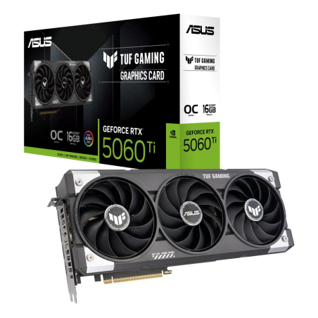 Graphics Card|ASUS|NVIDIA GeForce RTX 5060 Ti|16 GB|GDDR7|128 bit|PCIE 5.0 16x|Triple slot Fansink|1xHDMI|3xDisplayPort|TUF-RTX5060TI-O16GGAMING|TUF-RTX5060TI-O16G GAMING