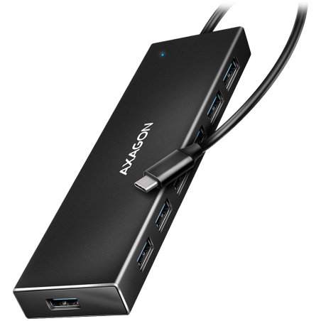 I/O HUB USB-C 7PORT FLAT/0.3M HUE-F7C AXAGON|HUE-F7C