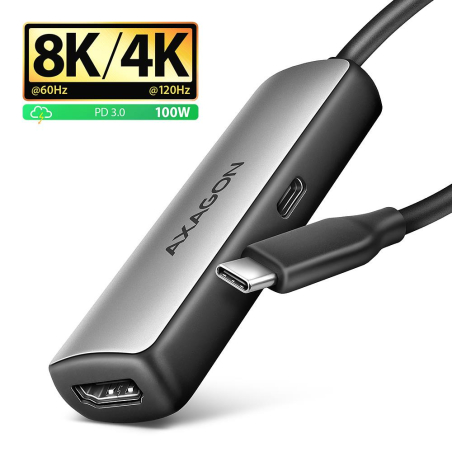 I/O ADAPTER USB-C TO HDMI/0.16M RVC-HI8KPD AXAGON|RVC-HI8KPD