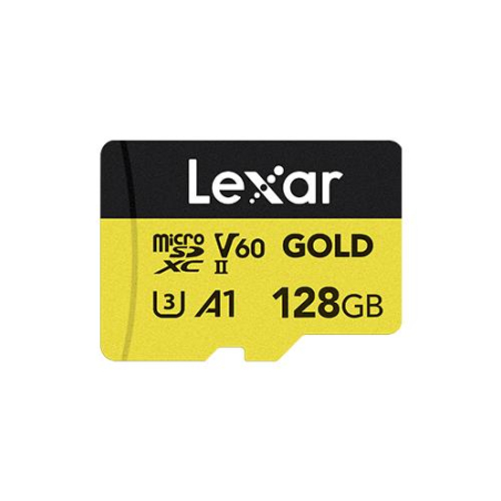 Lexar GOLD microSDXC UHS-II cards 128GB, up to 280MB/s read, 100MB/s Write, C10 A1 V60 U3|LMSGOLD128G-BNNNG