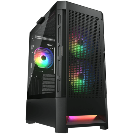 COUGAR DUOFACE RGB PC Case, Mid Tower, Black|CGR-5ZD1B-RGB