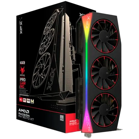 XFX Mercury AMD Radeon RX 9070XT OC Magnetic Air Edition with RGB 16GB GDDR6 HDMI 3xDP, AMD RDNA 4|RX-97TMARGB9