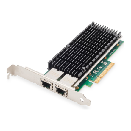 Digitus | 10Gbps Dual Port Ethernet Server adapter PCIe X8, Intel X540 BT2 | DN-10163|DN-10163
