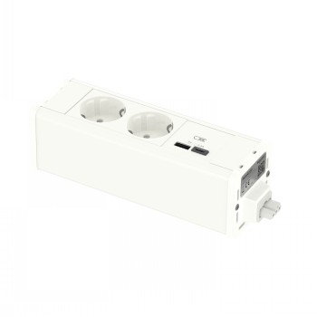SCHNEIDER ELECTRIC UNICA SYSTEM+ MOD.UNIT 2XSCHUKO+USBA/C WHITE|INS44220