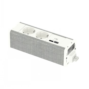SCHNEIDER ELECTRIC UNICA SYSTEM+ MOD.UNIT 2XSCHUKO+USBA/C WHITE/GREY|INS44222