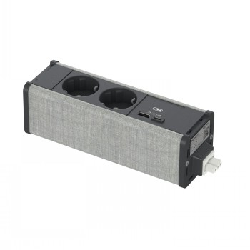 SCHNEIDER ELECTRIC UNICA SYSTEM+ MOD.UNIT 2XSCHUKO+USBA/C ANTHR/GREY|INS44223