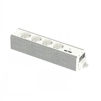 SCHNEIDER ELECTRIC UNICA SYSTEM+ MOD.UNIT 4XSCHUKO+USBA/C WHITE/GREY|INS44234