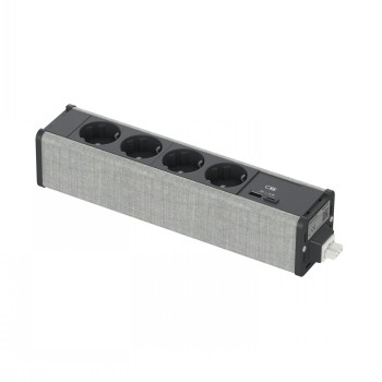 SCHNEIDER ELECTRIC UNICA SYSTEM+ MOD.UNIT 4XSCHUKO+USBA/C ANTHR/GREY|INS44235