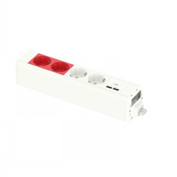 SCHNEIDER ELECTRIC UNICA SYSTEM+ MOD.UNIT 2W/2R+USBA/C WHITE|INS44244