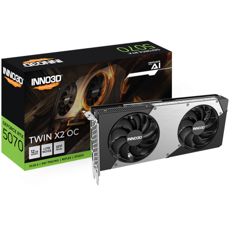 INNO3D NVIDIA RTX 5070 X2 OC 12GB GDDR7 192bit, 2542MHz / 28Gbps, 3x DP, 1x HDMI, 2 fans 2 slot|N50702-12D7X-195064N