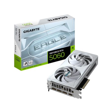 Graphics Card|GIGABYTE|NVIDIA GeForce RTX 5060|8 GB|GDDR7|128 bit|PCIE 5.0 16x|GPU 2550 MHz|Dual Slot Fansink|1xHDMI|3xDisplayPort|GV-N5060EAGLEOCICE-8GD|GV-N5060EAGLEOC ICE-8GD