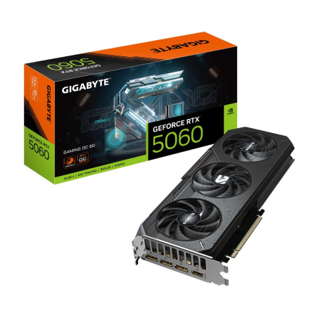 Graphics Card|GIGABYTE|NVIDIA GeForce RTX 5060|8 GB|GDDR7|128 bit|PCIE 5.0 16x|GPU 2595 MHz|Triple slot Fansink|1xHDMI|3xDisplayPort|GV-N5060GAMINGOC-8GD|GV-N5060GAMING OC-8GD