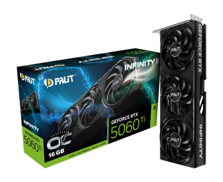 Graphics Card|PALIT|NVIDIA GeForce RTX 5060 Ti|16 GB|GDDR7|128 bit|PCIE 5.0 16x|Triple slot Fansink|1xHDMI|3xDisplayPort|NE7506TS19T1-GB2061S|NE7506TS19T1-GB2061S