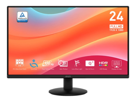 LCD Monitor|MSI|23.8"|Business|Matte|Panel IPS|1920x1080|16:9|100Hz|1 ms|Tilt|Colour Black|PROMP242L|PRO MP242L