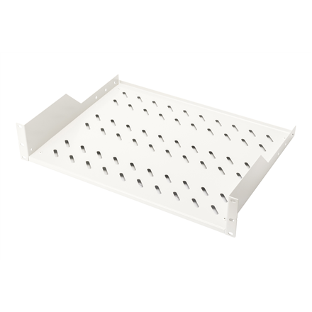 Digitus | Fixed Shelf for Racks | DN-97610 | White | Perfect for storage of components which are not 483 mm (19”) suitable; Slim design which takes space of 2 height units; Easy and quick to mount or dismount; Load capacity: 25 kg; Dimensions:  88 x 482|DN-97610