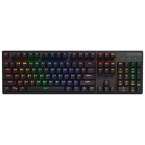 "Hator HTK204UA Icefall Mecha Rainbow 104" belaidė žaidimų klaviatūra ENG-UA-RU