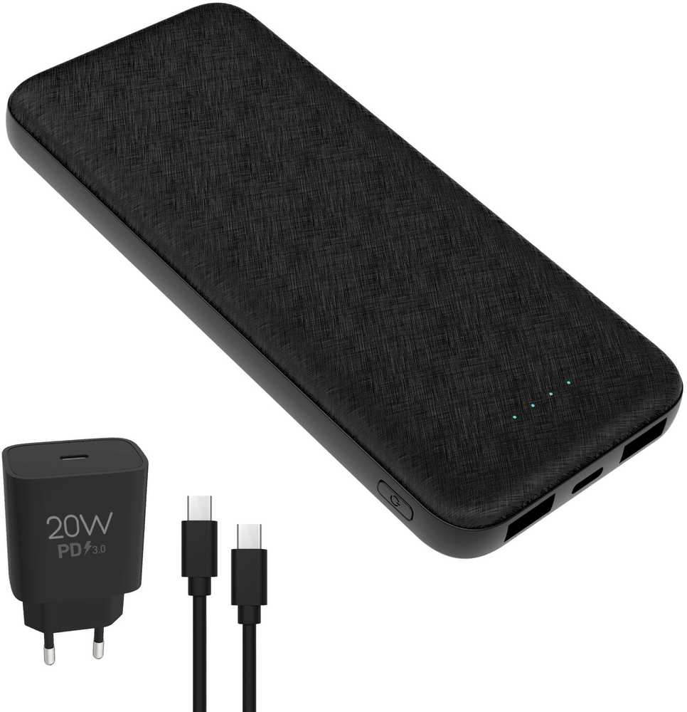 Išorinė baterija PLATINET 10000mAh PMPB10W705, juodos sp.