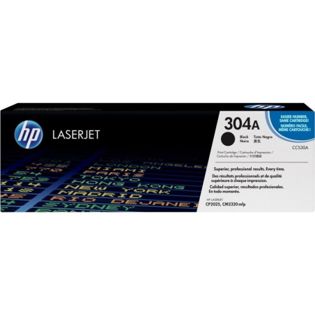 HP 304A Black Laser Toner Cartridge, 3500pages, for HP Color LaserJet CP2025, CM2320|CC530A