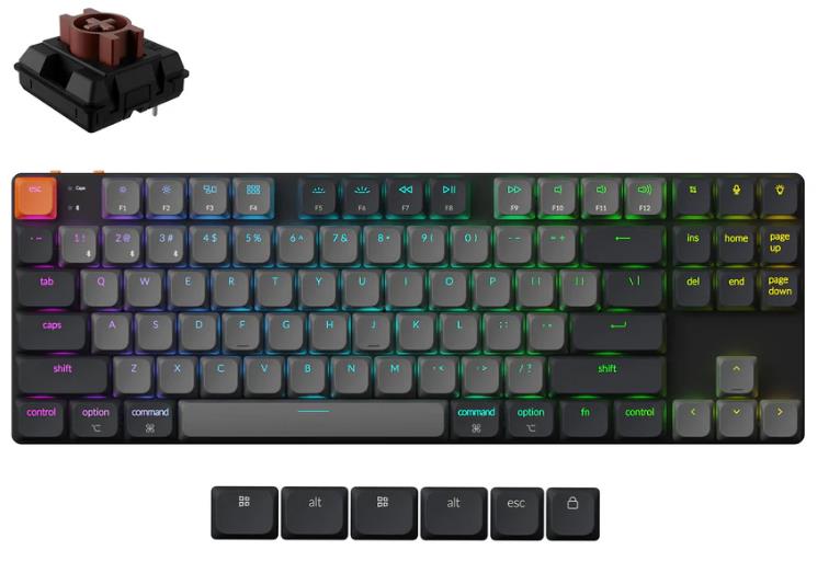Klaviatūra KEYCHRON K1 RGB K1X-H3, juoda