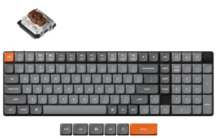 Klaviatūra KEYCHRON K17 MAX K17M-H3, juoda