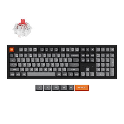 Klaviatūra Keychron K10 Max K10M-H1 Keychron Super Red, Anglų (US), juoda, belaidė