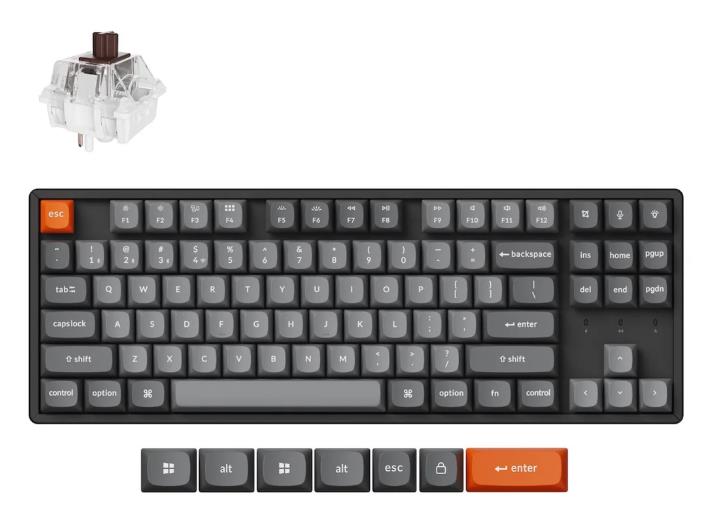 Klaviatūra KEYCHRON K8 MAX  K8M-J3, juoda