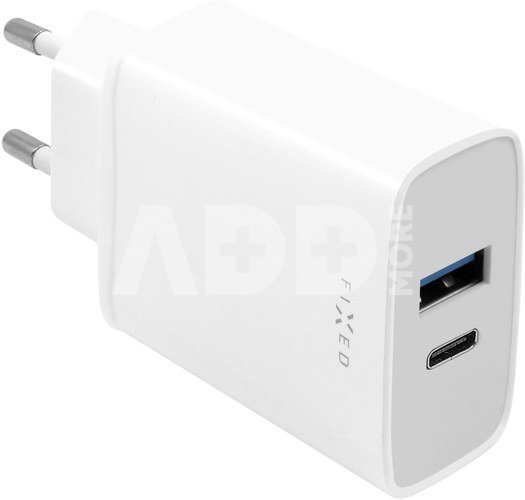 FIXED USB-C/USB Travel Charger 30W, White