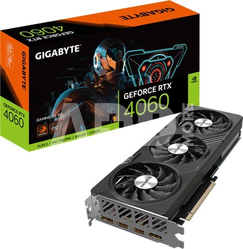 Gigabyte GV-N4060GAMING OC-8GD 1.0 NVIDIA, 8 GB, GeForce RTX 4060, GDDR6, 	 PCI-E 4.0, HDMI ports quantity 2, Memory clock speed 17000 MHz