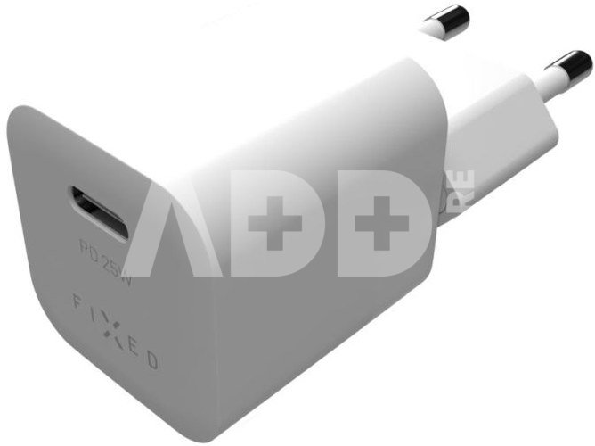 FIXED Mini USB-C Travel Charger 25W, White