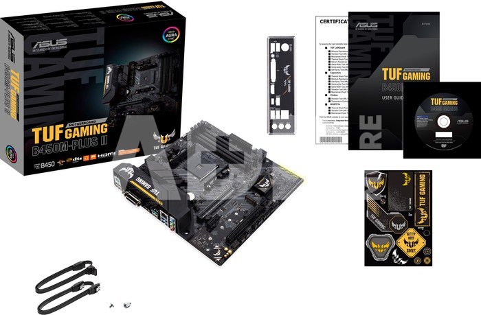 Asus TUF GAMING B450M-PLUS II Memory slots 4, Number of SATA connectors 6 x SATA III, max 128GB, Chipset AMD B, Processor family AMD, Micro ATX, DDR4, Processor socket AM4