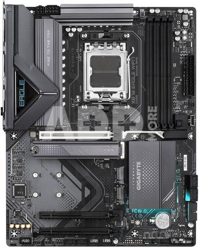 Gigabyte X870 EAGLE WIFI7 | Processor family AMD | Processor socket AM5 | DDR5 DIMM | Supported hard disk drive interfaces SATA, M.2 | Number of SATA connectors 4