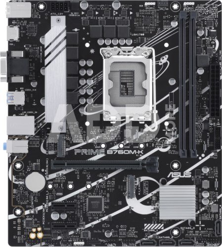 Asus PRIME B760M-K Processor family Intel, Processor socket LGA1700, DDR5 DIMM, Memory slots 2, Supported hard disk drive interfaces 	SATA, M.2, Number of SATA connectors 4, Chipset Intel B760, mATX