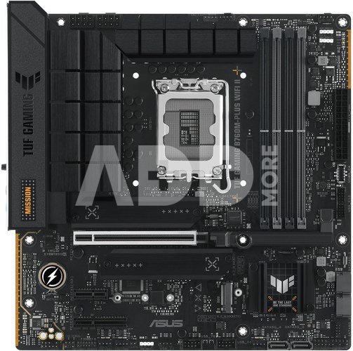 ASUS TUF GAMING B760M-PLUS WIFI II | Processor family Intel B760 | Processor socket 1 x LGA1700 Socket | 4 DIMM slots - DDR5, non-ECC, on-die ECC, unbuffered | Supported hard disk drive interfaces SATA-600 (RAID), 3 x M.2 | Number of SATA connectors 4