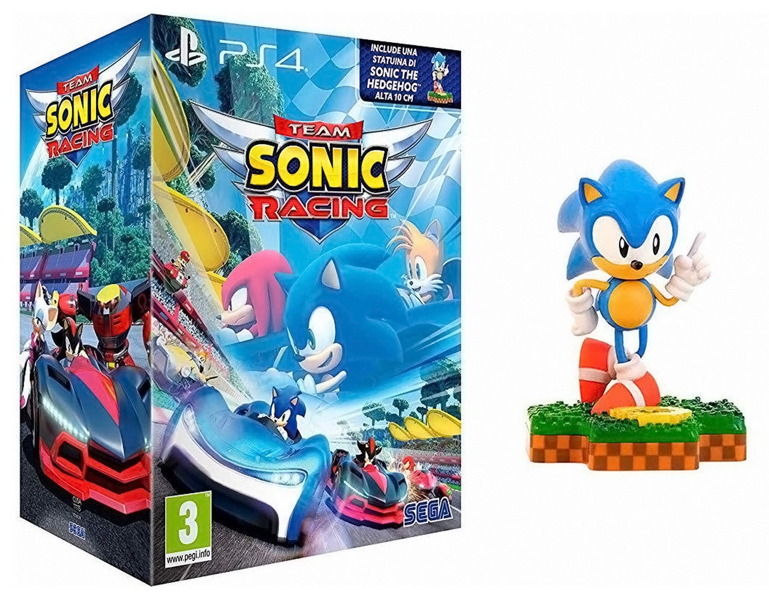 PS4 Team Sonic Racing Christmas Bundle incl. Sonic The Hedgehog Figurine