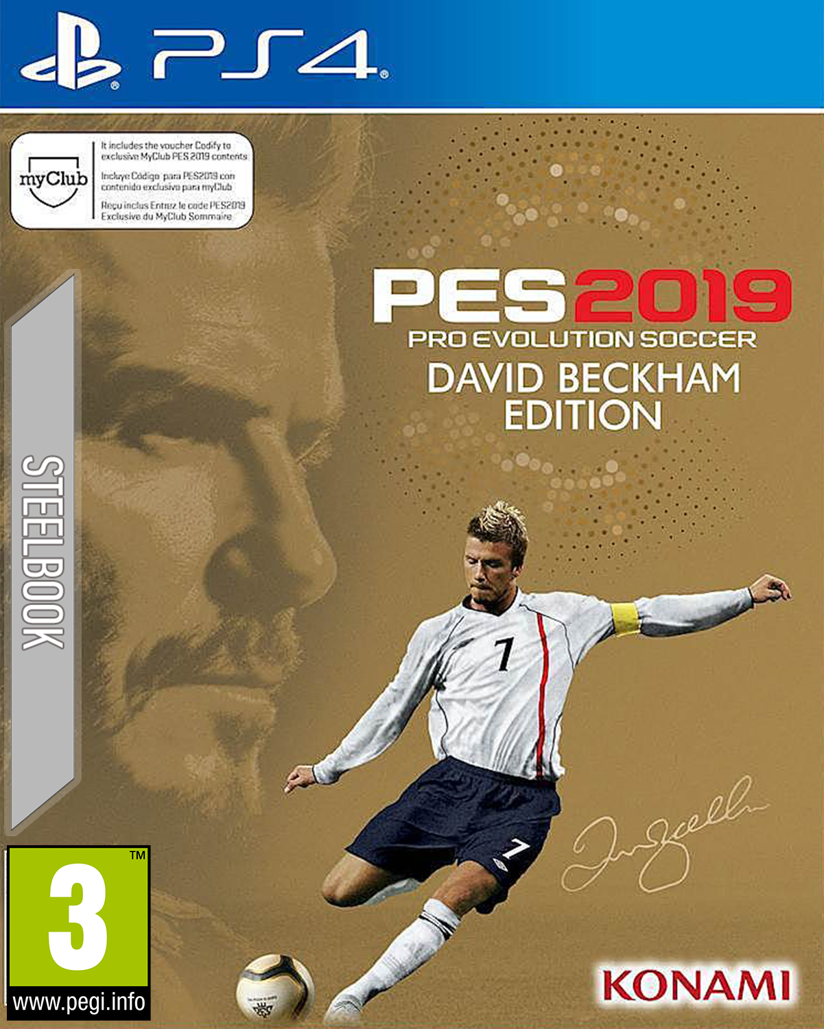 PS4 Pro Evolution Soccer 2019 David Beckham Edition Steelbook