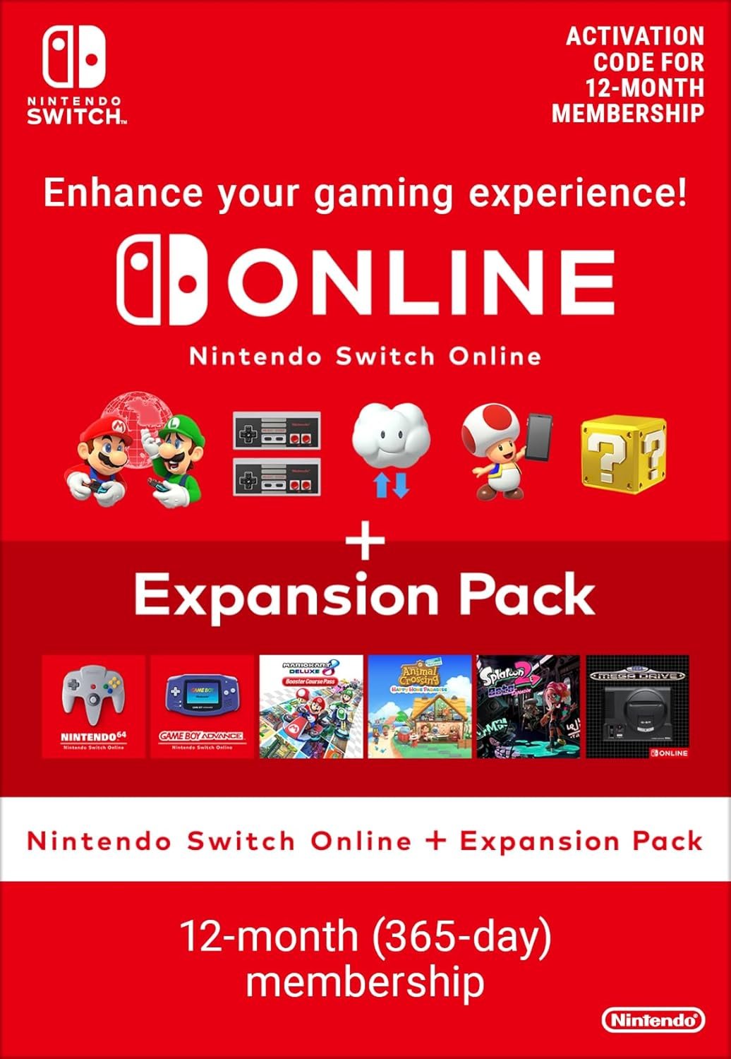 Nintendo Switch Online + Žaidimų paketas 12 mėnesių prenumerata