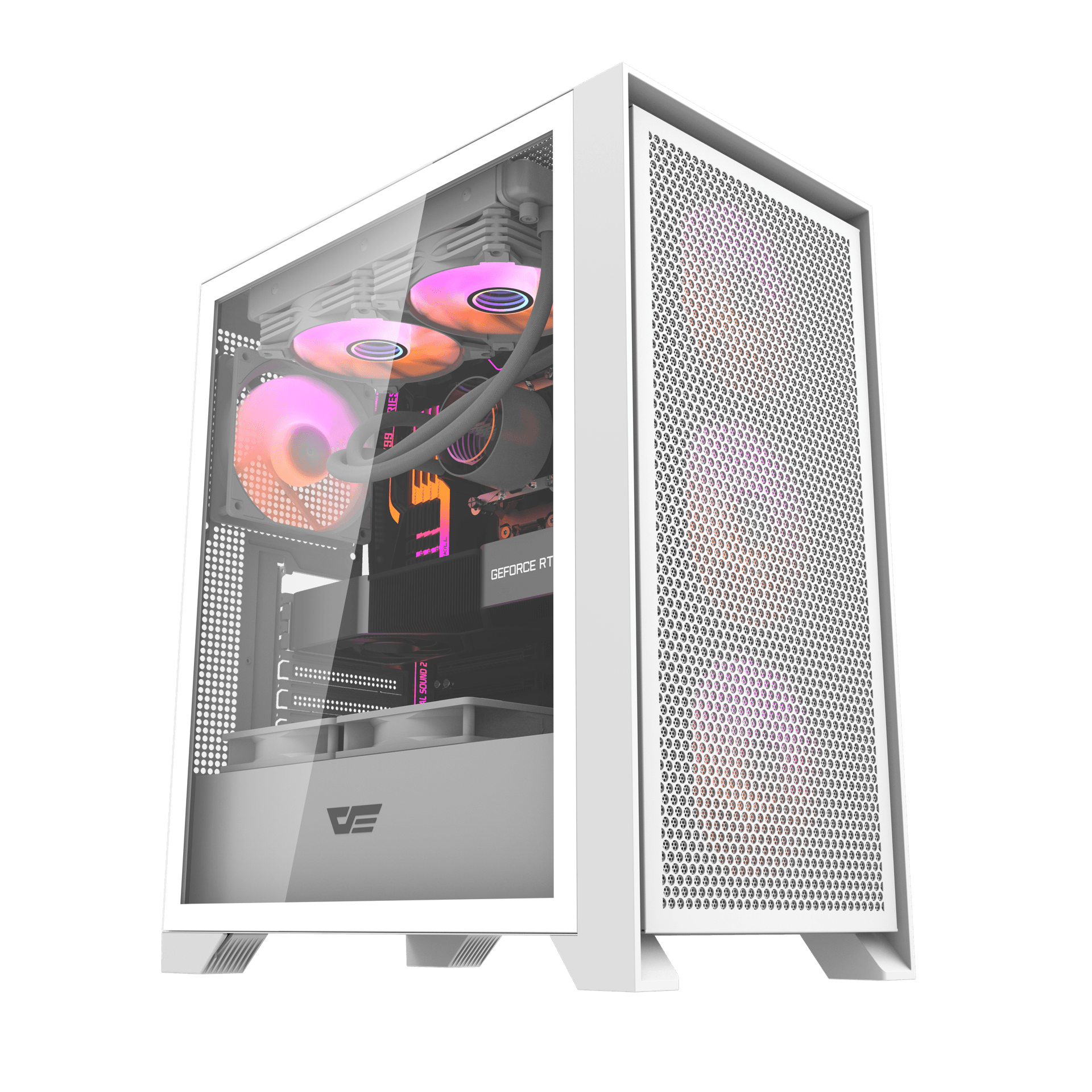 Darkflash DRX70 MESH computer case (white) + 4 RGB fans