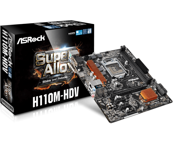 Pagrindinės Plokštės ASrock H110m-HDV Komplektas Su i3 6100T Ir 8Gb Ram