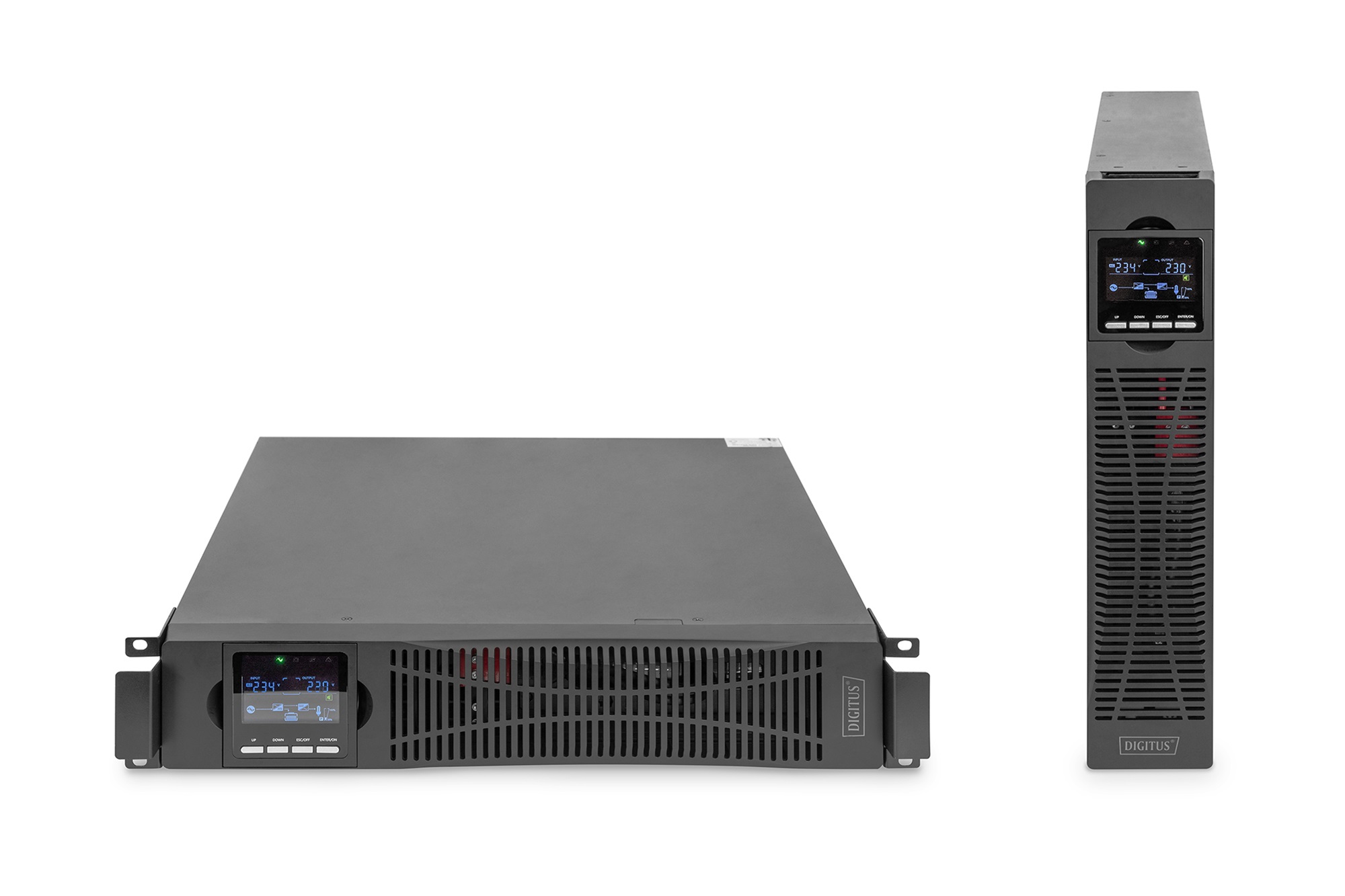 DIGITUS OnLine UPS, rack/tower, 3000VA, 3000W, LCD, 8 x C13, 1 x C19, RS-232, USB, SNMP card (optional), relay card (optional)  | Digitus | OnLine UPS | DN-170096, 3000 VA / 3000 W | 3000 VA | 3000 W | C20