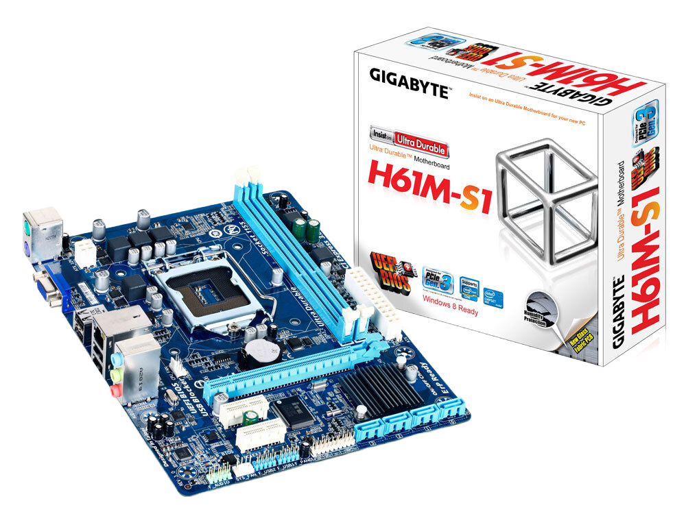 Pagrindinės Plokštės GIGABYTE GA-H61M-S1 Komplektas Su i5 3550 Ir 8Gb Ram