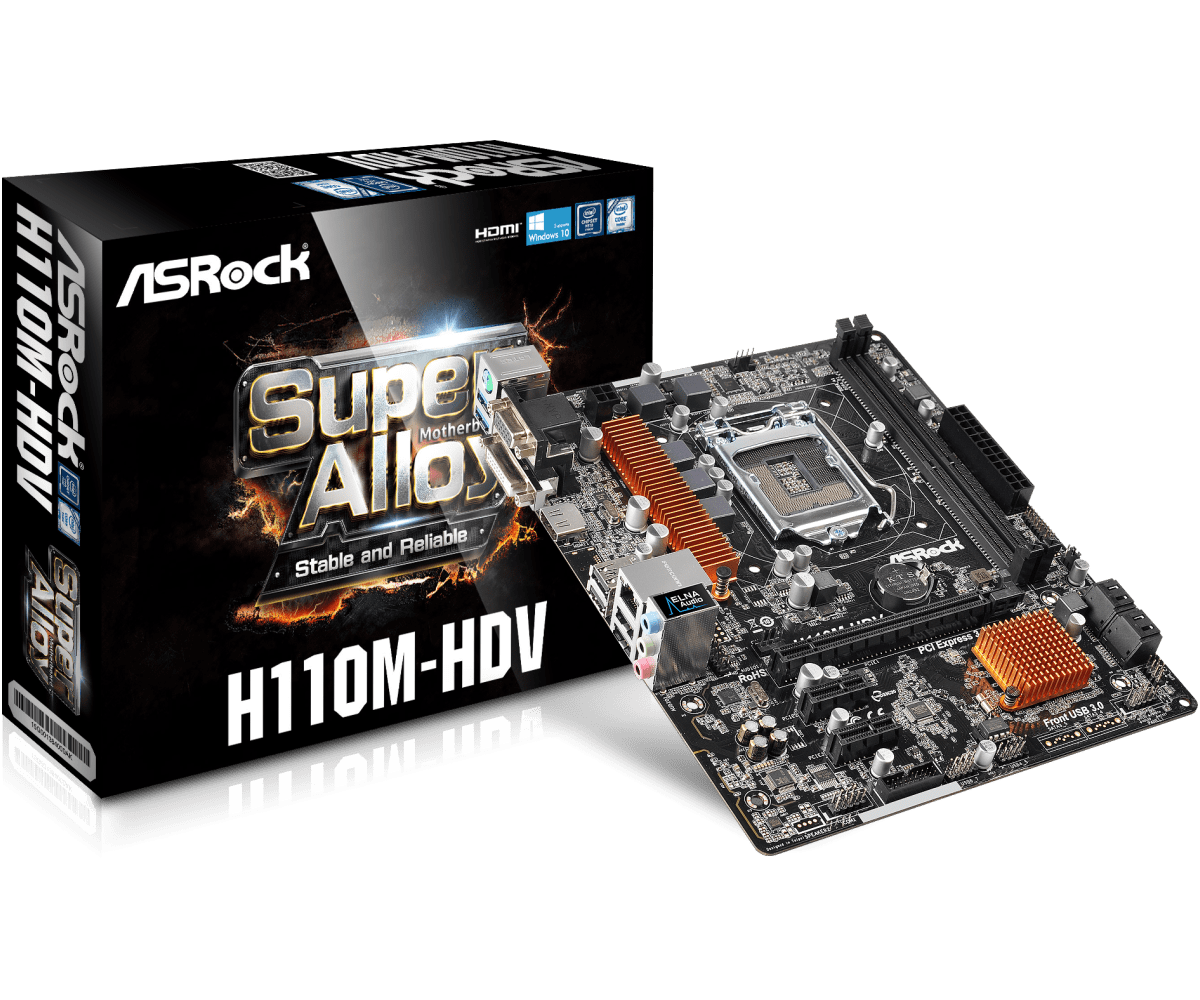 Pagrindinė Plokštė Asrock H110m-hdv