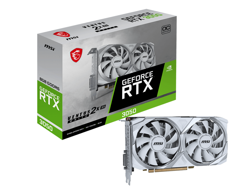 MSI GeForce RTX 3050 VENTUS 2X XS WHITE 8G OC | NVIDIA | 8 GB | GeForce RTX 3050 | GDDR6 | HDMI ports quantity 1 | 128-bit