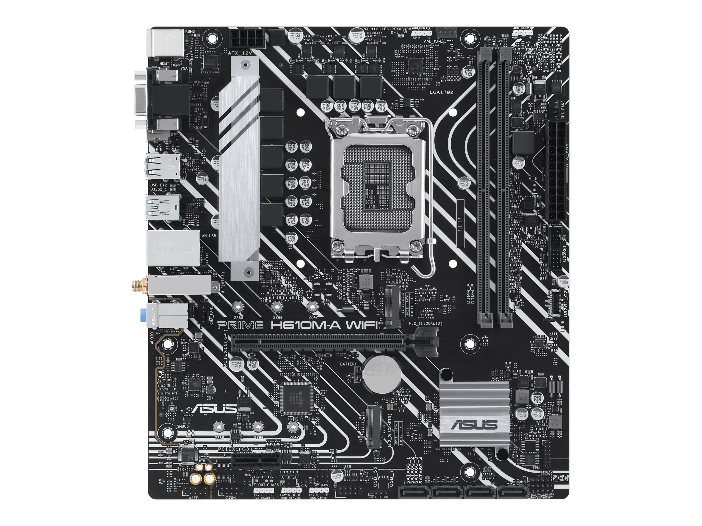 ASUS PRIME H610M-A WIFI | Asus | Processor family Intel H610 | Processor socket 1 x LGA1700 Socket | 2 DIMM slots - DDR5, non-ECC, unbuffered | Supported hard disk drive interfaces SATA-600, 1 x M.2 | Number of SATA connectors 4