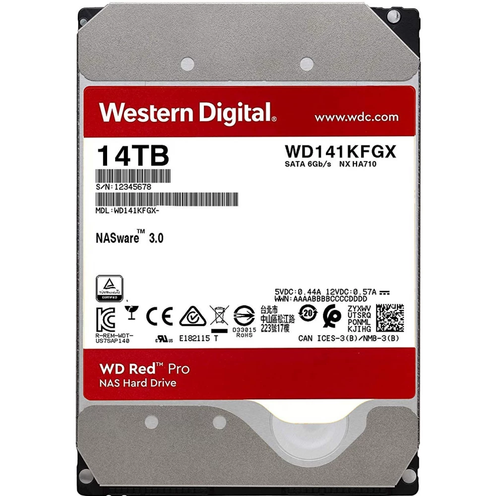 14TB Western DIgital RED PRO - NAS Hard Drive - WD141KFGX (Atnaujinta)