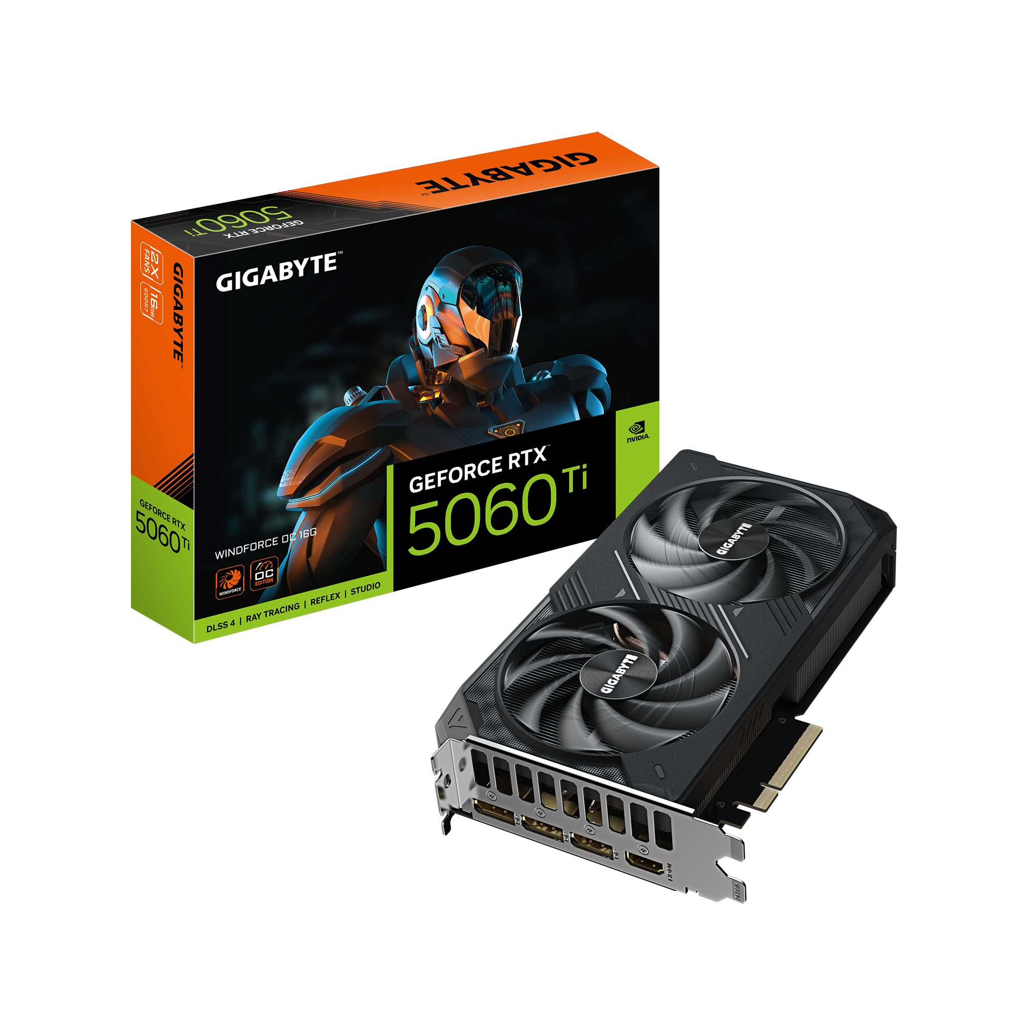 Gigabyte GeForce RTX 5060 Ti WINDFORCE OC 16G | NVIDIA | 16 GB | GeForce RTX 5060 Ti | GDDR7 | HDMI ports quantity 1 | PCI-E 5.0