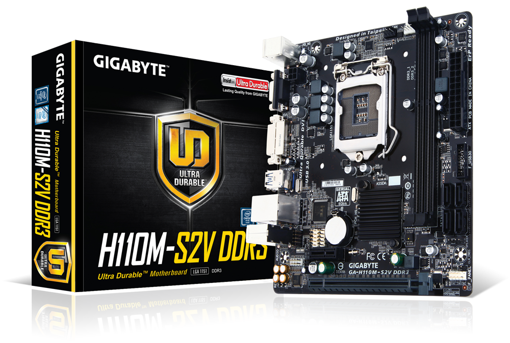 Pagrindinė plokštė GIGABYTE H110M-S2V DDR3 (Atnaujinta)